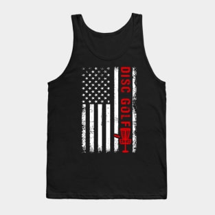 Funny Disc Golf Player USA American Flag Tank Top